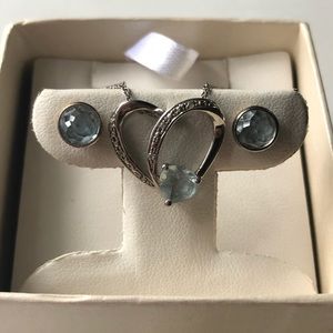 5/$25 Sterling silver aquamarine jewelry set